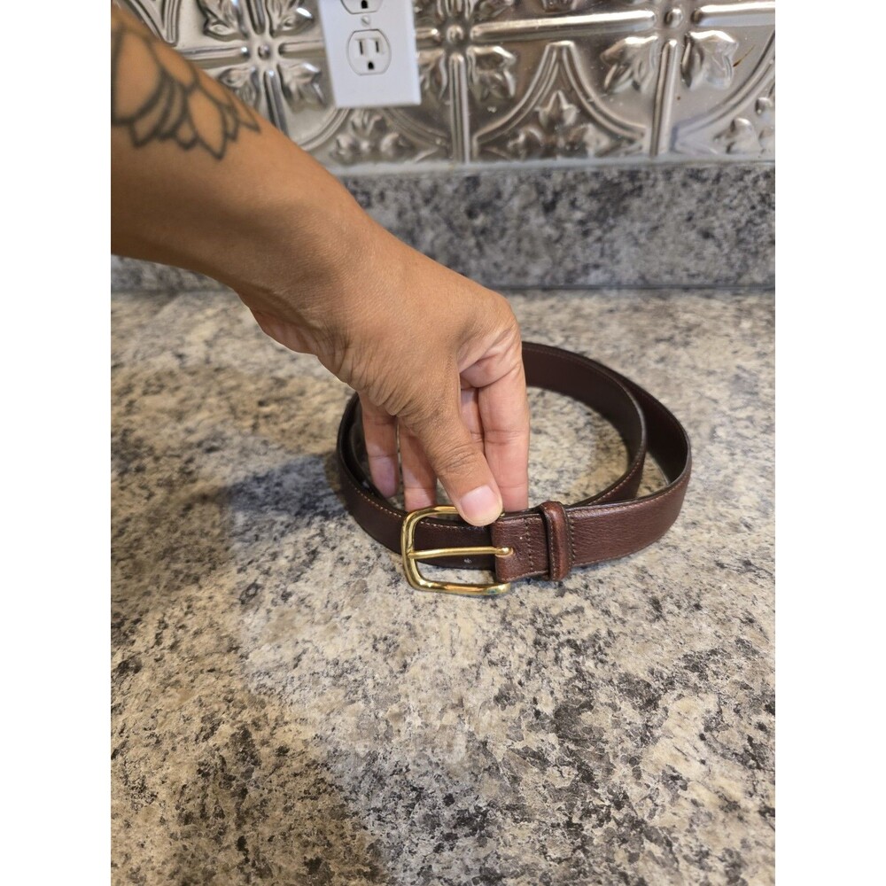 Brighton Brown Men's Leather Belt Solid Brass Buckle 32309 Size 36